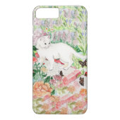 White Cat in een Garden iPhone Case (Achterkant)