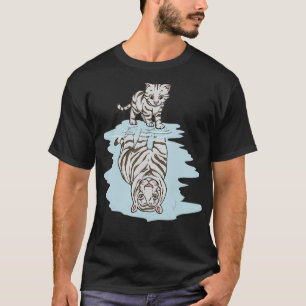 White Cat in Mirror Reflection Tiger Kat Baby Ca T-shirt