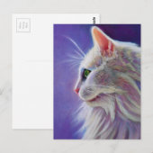 White Cat in Profile Briefkaart (Voorkant / Achterkant)