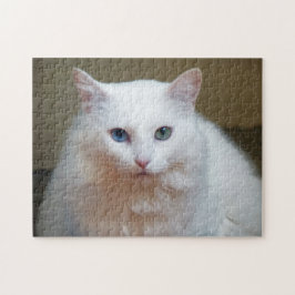 White Cat Jigzaag Puzzle Legpuzzel