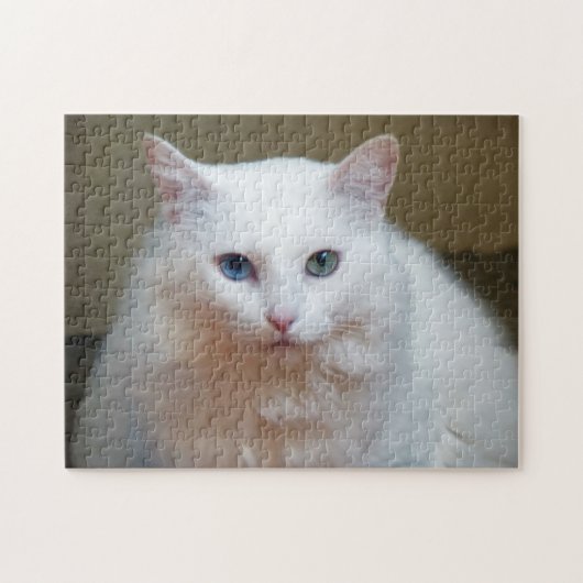 White Cat Jigzaag Puzzle Legpuzzel (Horizontaal)