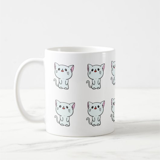 White Cat Kitten Design – Schattig Dierenvriend Koffiemok (Links)