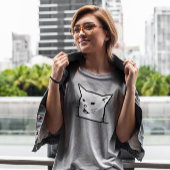 White Cat Meme Face T-shirt