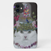 White Cat met Butterfly Bell Jar Case-Mate iPhone Case (Achterkant)