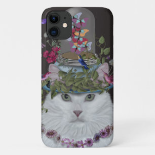 White Cat met Butterfly Bell Jar Case-Mate iPhone Case