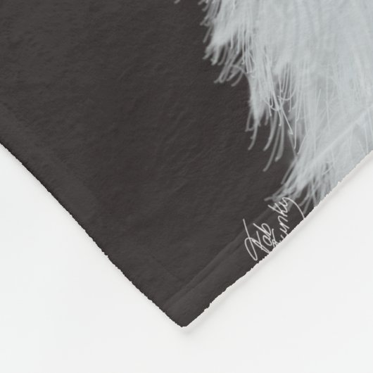 White Cat met Butterfly Bell Jar Fleece Deken (Hoek)