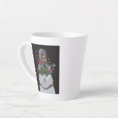 White Cat met Butterfly Bell Jar Latte Mok (Linkerhoek)
