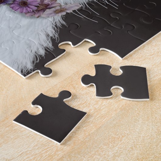 White Cat met Butterfly Bell Jar Legpuzzel (Zijkant)