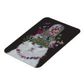 White Cat met Butterfly Bell Jar Magneet (Linkerzijde)