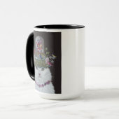 White Cat met Butterfly Bell Jar Mok (Voorkant links)