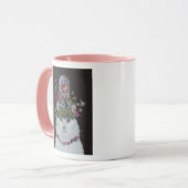 White Cat met Butterfly Bell Jar Mok (Voorkant links)