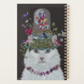 White Cat met Butterfly Bell Jar Planner (Achterkant)