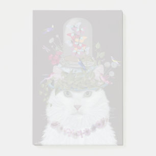 White Cat met Butterfly Bell Jar Post-it® Notes
