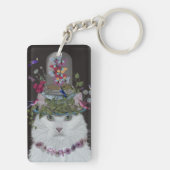 White Cat met Butterfly Bell Jar Sleutelhanger (achterkant)