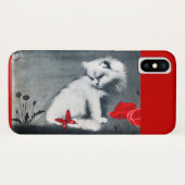 WHITE CAT MET RODE BUTTERFLY Case-Mate iPhone CASE (Achterkant (horizontaal))