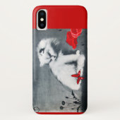 WHITE CAT MET RODE BUTTERFLY Case-Mate iPhone CASE (Achterkant)