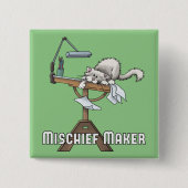 White Cat Mischief Maker-Button Vierkante Button 5,1 Cm (Voorkant)