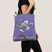 White Cat Mischief Maker Canvas tas (Dichtbij)