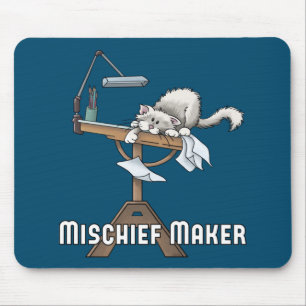White Cat Mischief Maker-Muismat Muismat