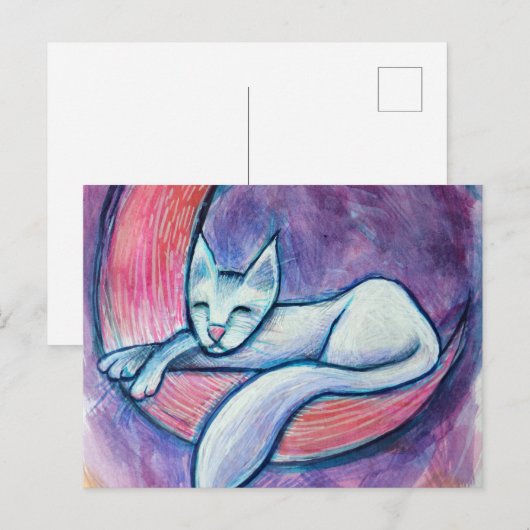 White Cat Moon                                     Briefkaart (Voorkant / Achterkant)