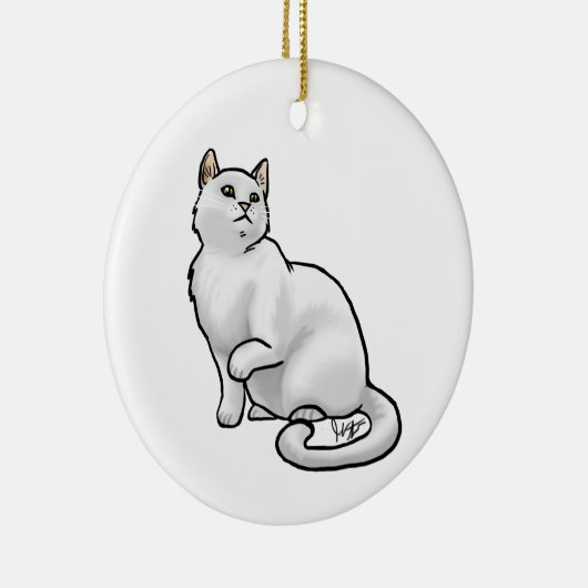 White Cat Ornament (Rechts)