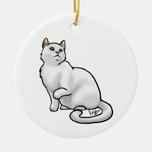 White Cat Ornament (Voorkant)