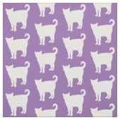 White Cat Pattern | Paars Stof (Swatch)