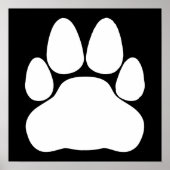 White Cat Paw Print Vorm (Voorkant)