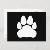 White Cat Paw Print Vorm Briefkaart (Voorkant / Achterkant)