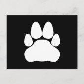 White Cat Paw Print Vorm Briefkaart (Voorkant)