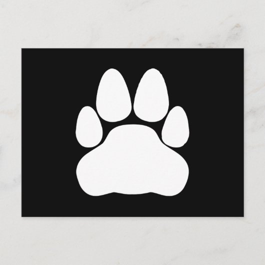 White Cat Paw Print Vorm Briefkaart (Voorkant)