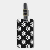 White Cat Paws and Claws Pattern Print Bagagelabel (Voorkant verticaal)