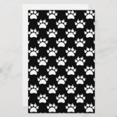 White Cat Paws and Claws Pattern Print Briefpapier (Voorkant / Achterkant)