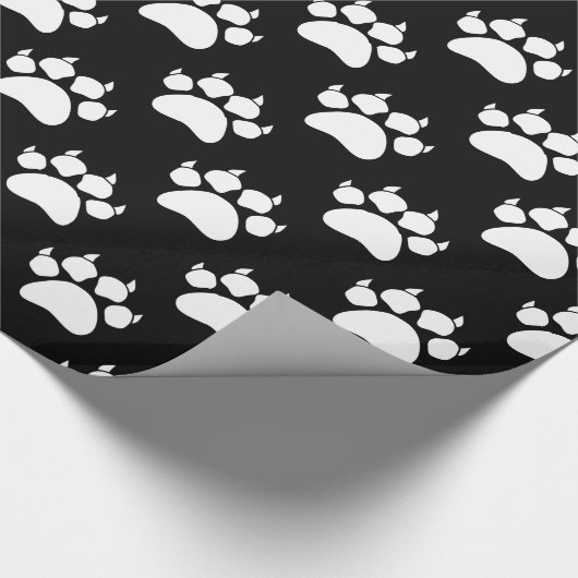 White Cat Paws and Claws Pattern Print Cadeaupapier (Hoek)