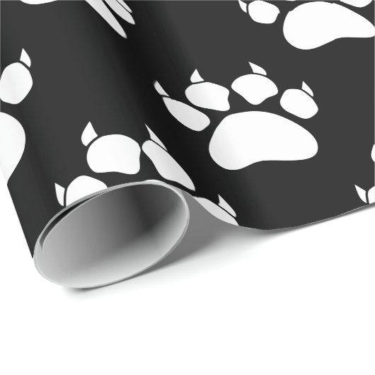 White Cat Paws and Claws Pattern Print Cadeaupapier (Rol Hoek)