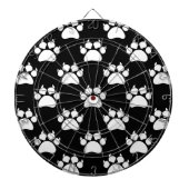White Cat Paws and Claws Pattern Print Dartbord (Voorkant)