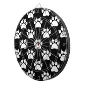 White Cat Paws and Claws Pattern Print Dartbord (Voorkant Rechts)