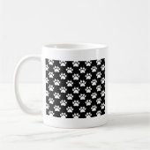 White Cat Paws and Claws Pattern Print Koffiemok (Links)