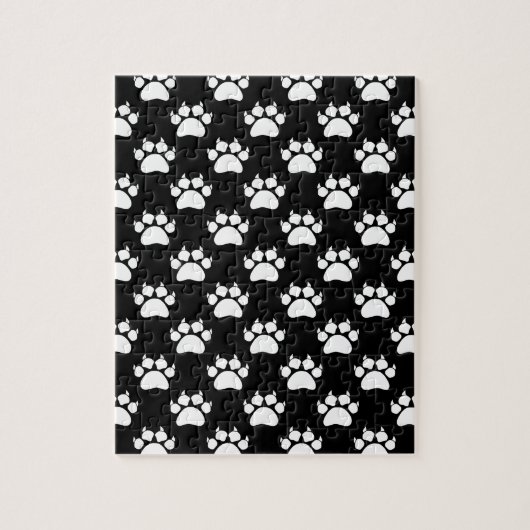 White Cat Paws and Claws Pattern Print Legpuzzel (Verticaal)