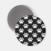 White Cat Paws and Claws Pattern Print Magneet (Voorkant / Achterkant)