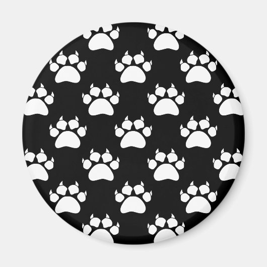 White Cat Paws and Claws Pattern Print Magneet (Voorkant)