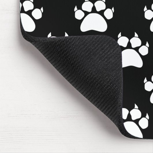 White Cat Paws and Claws Pattern Print Muismat (Hoek)