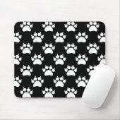 White Cat Paws and Claws Pattern Print Muismat (Met muis)