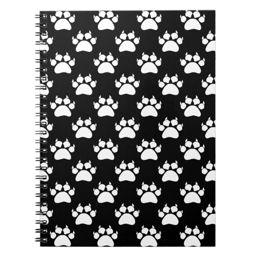 White Cat Paws and Claws Pattern Print Notitieboek (Voorkant)