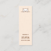 White Cat Peking boven Bladwijzer Quote Mini Visitekaartje (Achterkant)