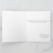 White Cat Pink Roses Moederdag Kaart (Binnen)