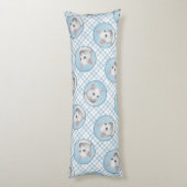 White Cat Portrait Schilderij Schattigee Originele Lichaamskussen (Achterkant (Verticaal))