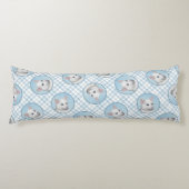 White Cat Portrait Schilderij Schattigee Originele Lichaamskussen (Voorkant)