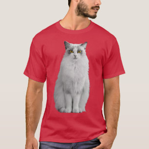 White CAT Portret Yellow Eyes T-shirt