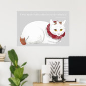 White Cat Poster Print (Thuiskantoor)